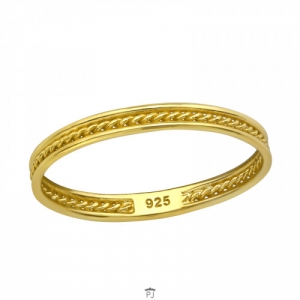 Ring zilver met goudlaag 